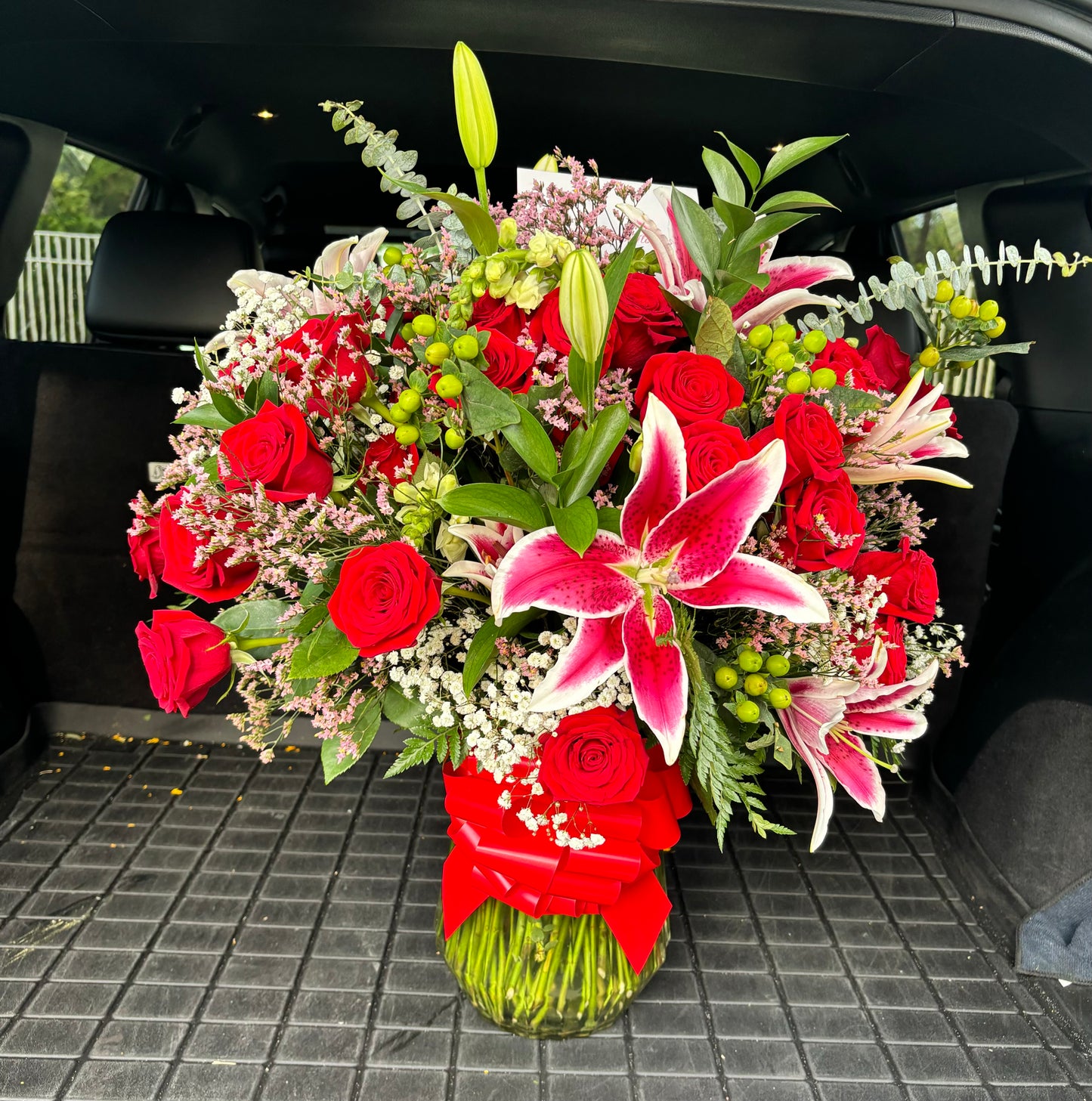 Tropical Mix Glass Vase Arrangement