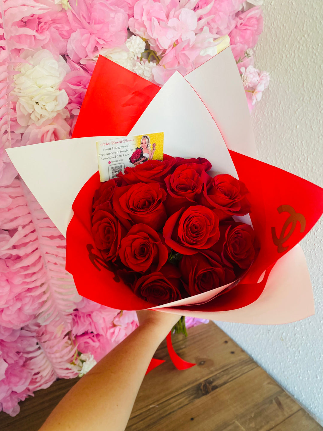 12 Red Roses Bouquet and Chocolate Box