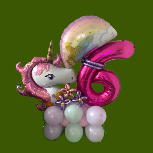 Unicorn Themed Balloon Bouquet (1 Week In Advance) (Accesories May Vary Depending on Availability)